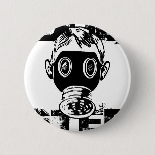 Dubstep Gas Mask 6 Cm Round Badge