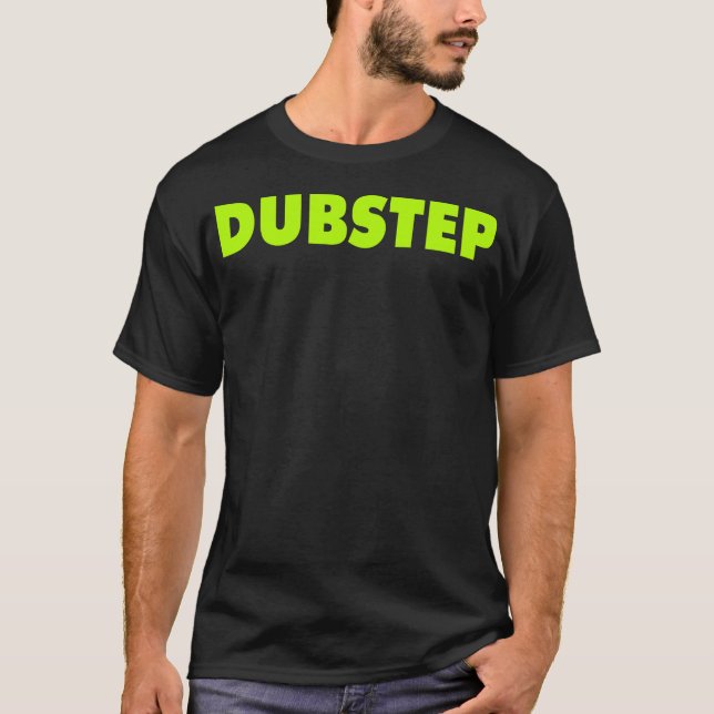 Dubstep ( Lime ) Black T-Shirt (Front)