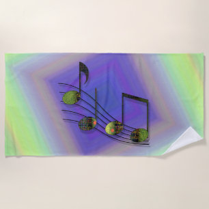 Dubstep Notes Beach Towel