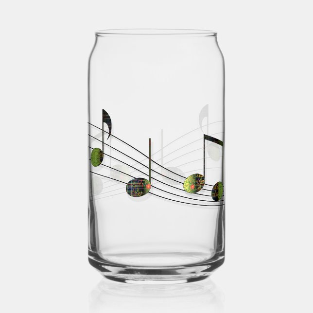 Dubstep Notes Can Glass (Front)