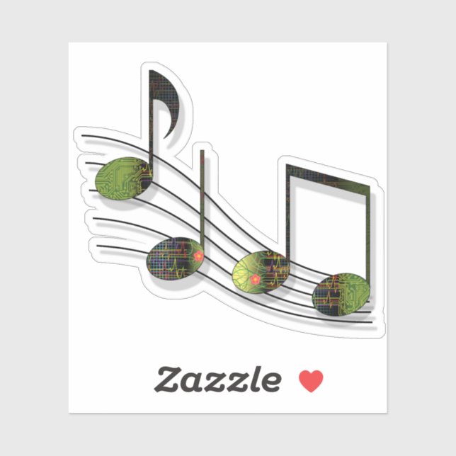 Dubstep Notes Contour Sticker (Sheet)