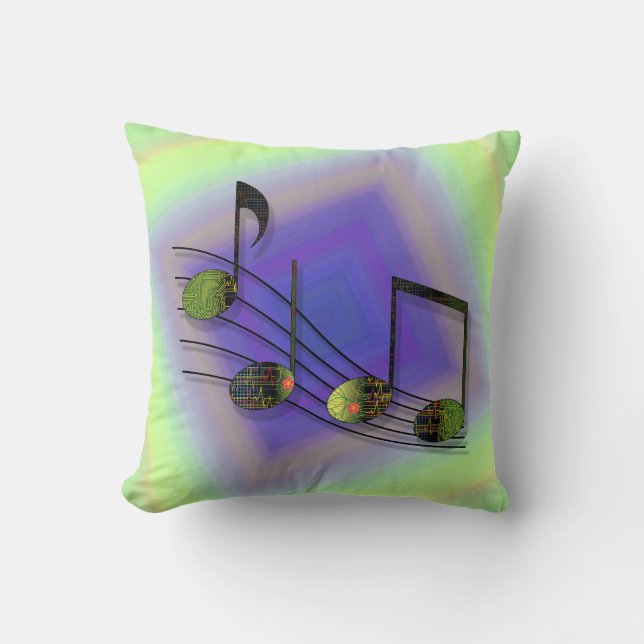 Dubstep Notes Pillow (Front)