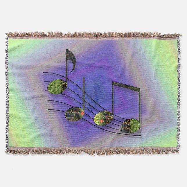 Dubstep Notes Throw Blanket (Front)