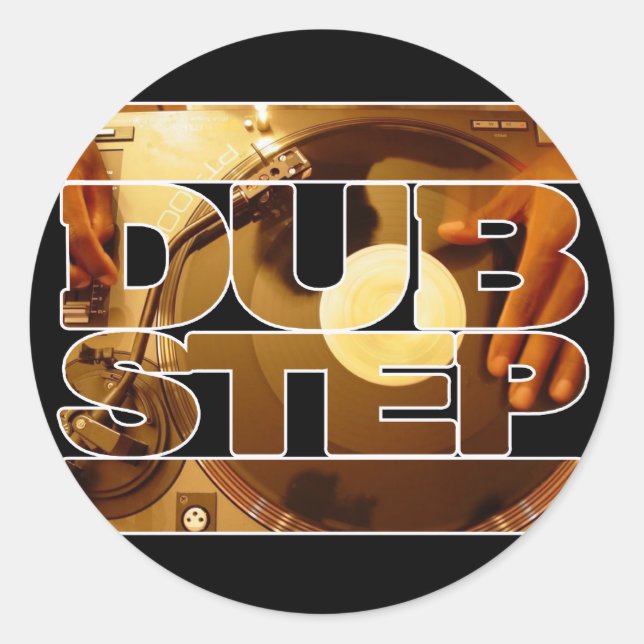 DUBSTEP vinyl dubplates music dub step download Classic Round Sticker (Front)