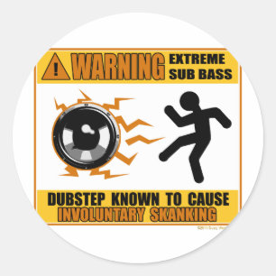 DUBSTEP Warning Extreme Bass Classic Round Sticker