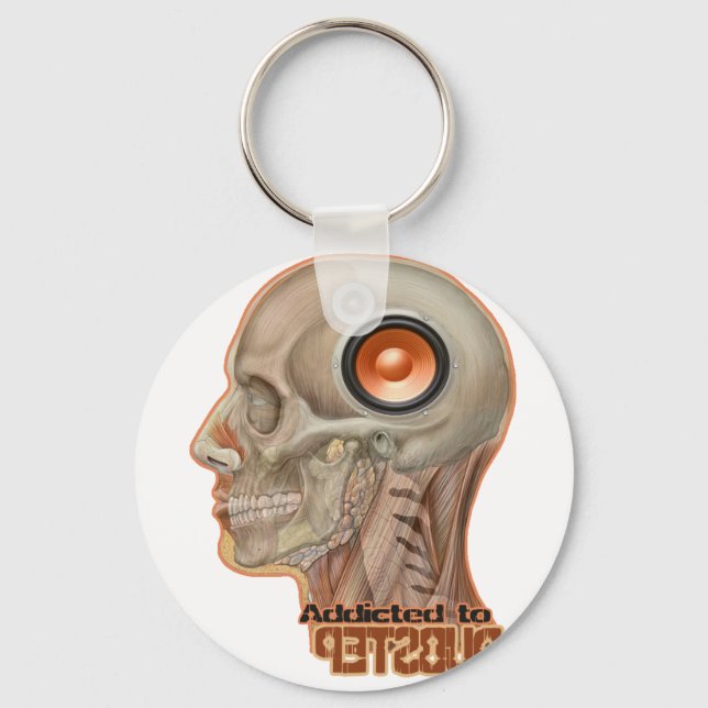 Dubstep woofer brain key ring (Front)