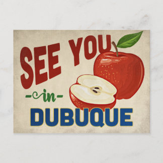 Dubuque Iowa Apple - Vintage Travel Postcard