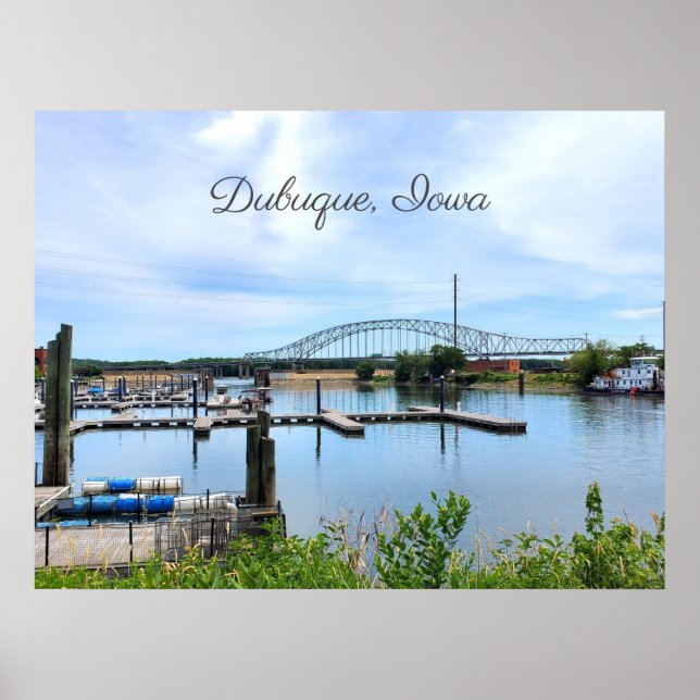 Dubuque, Iowa Bride over the Mississippi River  Poster (Front)