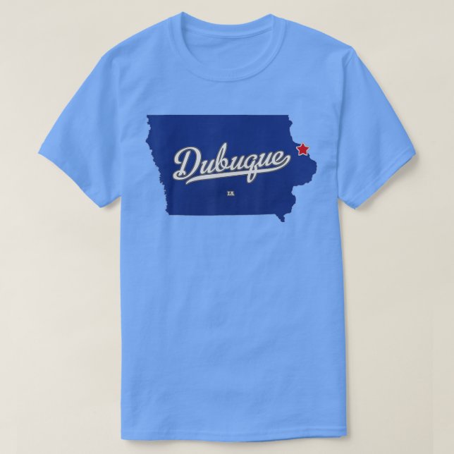 Dubuque Iowa IA Map  T-Shirt (Design Front)