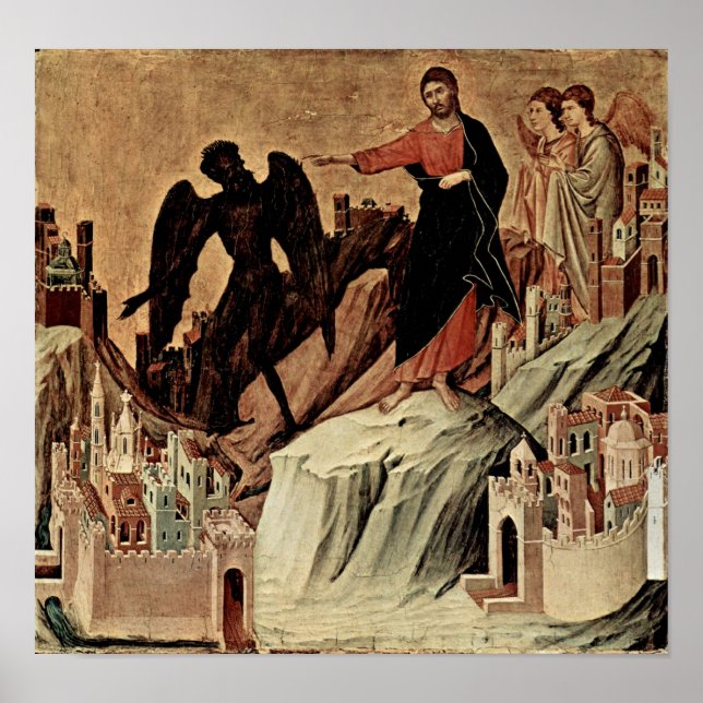 Duccio di Buoninsegna - Temptation of Christ Poster (Front)