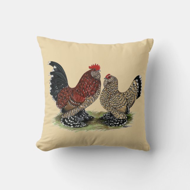 D'Uccle Bantams:  Mille Fleur Cushion (Front)