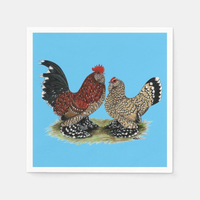 D'Uccle Bantams:  Mille Fleur Napkin (Front)