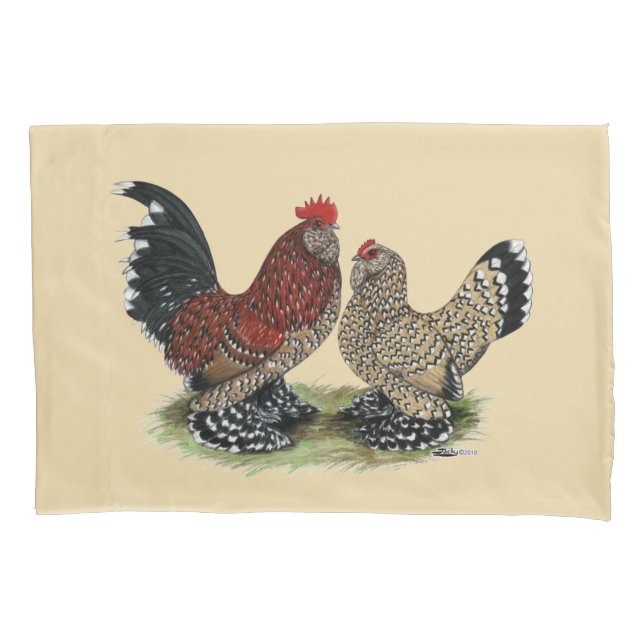 D'Uccle Bantams:  Mille Fleur Pillowcase (Front)
