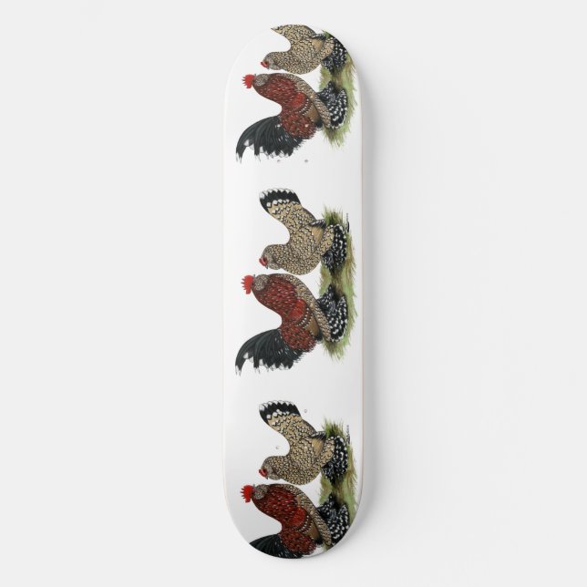 D'Uccle Bantams:  Mille Fleur Skateboard (Front)