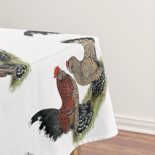 D'Uccle Bantams:  Mille Fleur Tablecloth (In Situ)