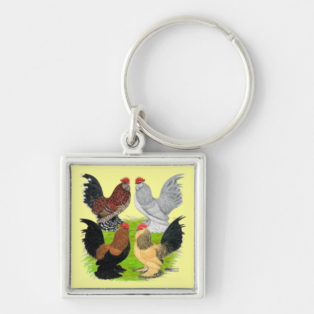 D'Uccles Four Roosters Key Ring (Front)