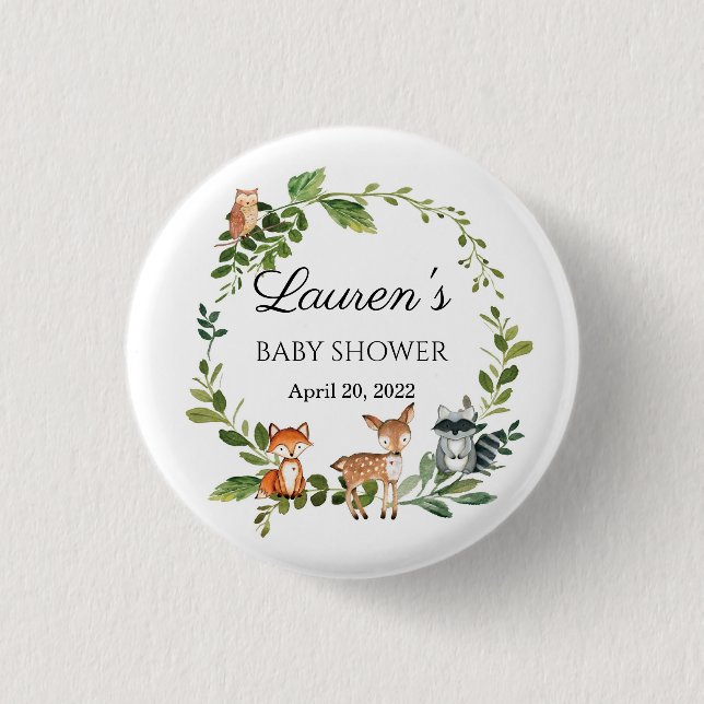 Ducha bebé de Woodland 3 Cm Round Badge (Front)