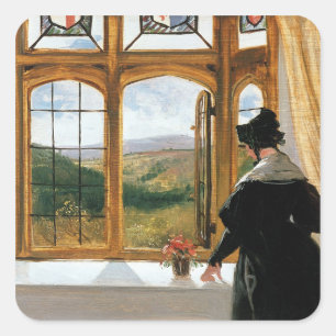 Duchess of Abercorn looking out of a window Square Sticker