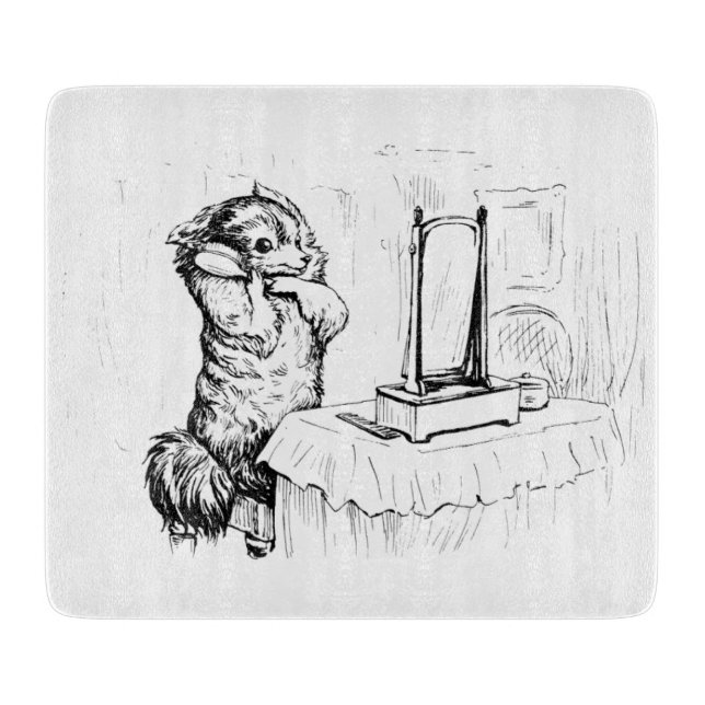 Duchess the Dog Brushing her Hair (Beatrix Potter) Cutting Board (Front)