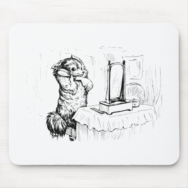Duchess the Dog Brushing her Hair (Beatrix Potter) Mouse Mat (Front)