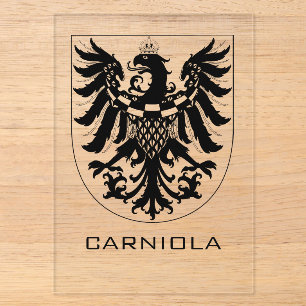 Duchy of Carniola Monochrome Heraldic Art  Acrylic Invitations