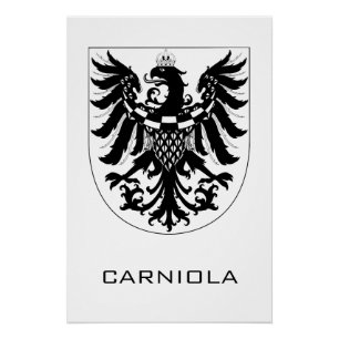 Duchy of Carniola Monochrome Heraldic Art  Poster