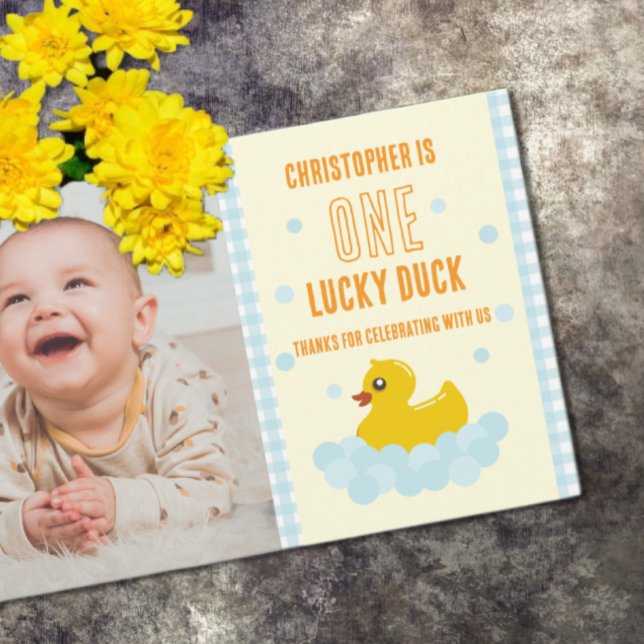 Duck 1st Birthday Thank You Card (Creator Uploaded)