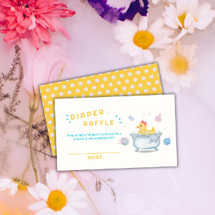 Duck A Dub Dub Bathtub Diaper Raffle Baby Shower  Enclosure Card
