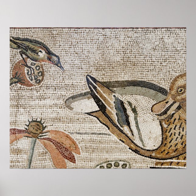 Duck and bird, Nile mosaic, House of the Faun Poster (Front)
