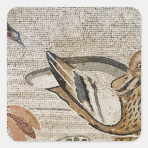Duck and bird, Nile mosaic, House of the Faun Square Sticker