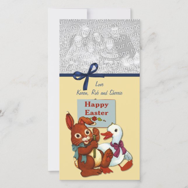 Duck and Bunny Easter Holiday Card (Front)