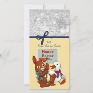 Duck and Bunny Easter Holiday Card