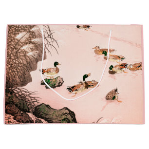 DUCK AND CHERRY BLOSSOMS JAPANESE PRINT Gift Bag