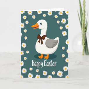 Duck And Daisies Easter Card