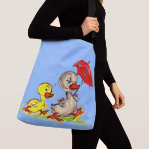 duck and duckling print crossbody bag