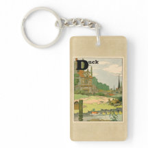 Duck and Ducklings Swimming on the River