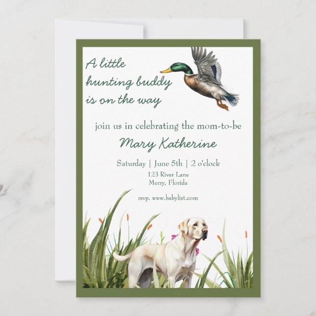 Duck and Labrador Baby Shower Invitation (Front)
