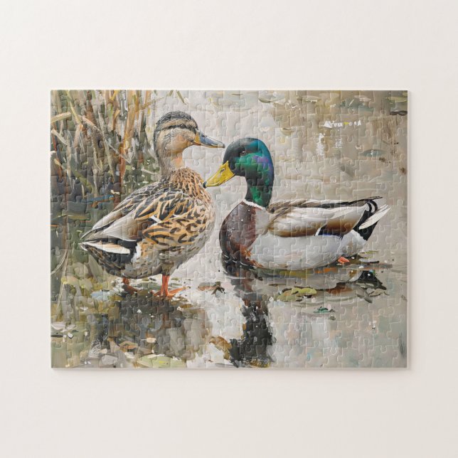 Duck and Mallard Wildlife Painting Jigsaw Puzzle (Horizontal)