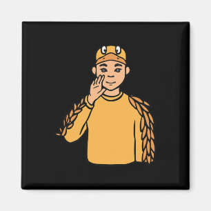 Duck Animal ASL Hand Gesture Deaf Hearing Loss Awa Magnet