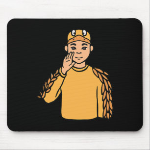 Duck Animal ASL Hand Gesture Deaf Hearing Loss Awa Mouse Mat