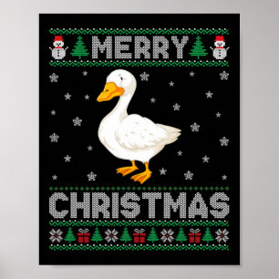 Duck Animal Men Women Kids Ugly Christmas Sweater  Poster