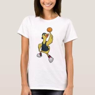 Duck as Baskeball player with Basketball T-Shirt