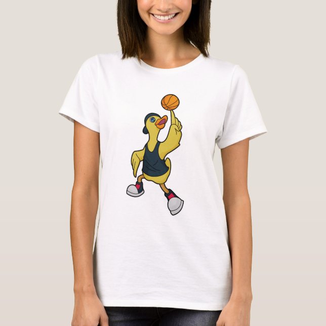 Duck as Baskeball player with Basketball T-Shirt (Front)