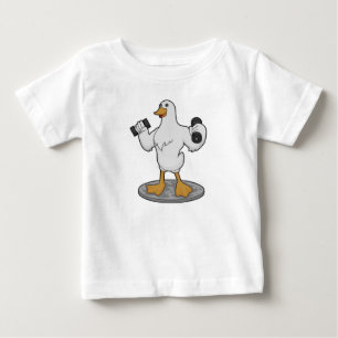Duck as Bodybuilder with Dumbbells Baby T-Shirt