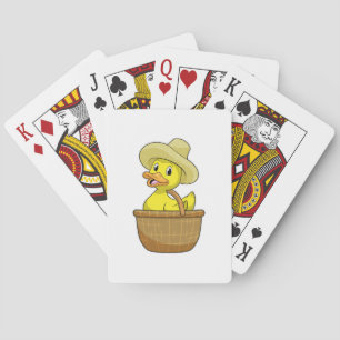 Duck as Farmer with Basket Playing Cards
