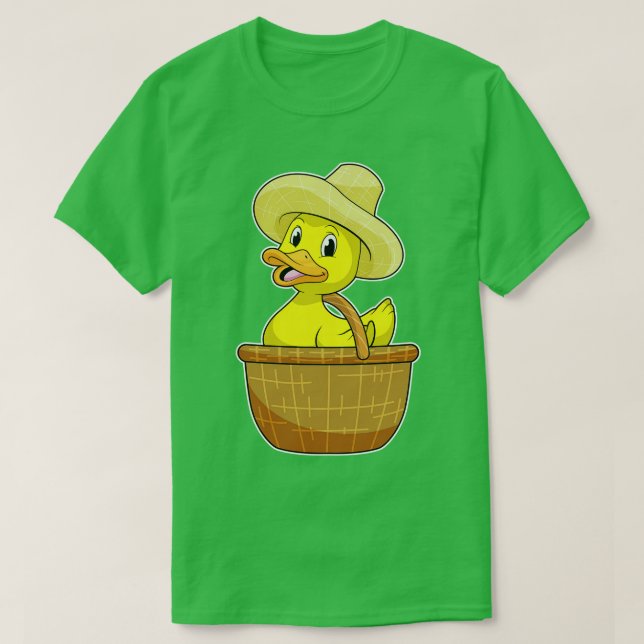Duck as Farmer with Basket T-Shirt (Design Front)