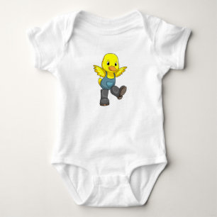 Duck as Farmer with Boots Baby Bodysuit