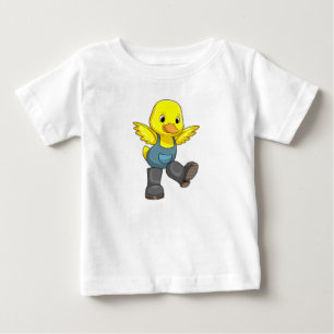 Duck as Farmer with Boots Baby T-Shirt