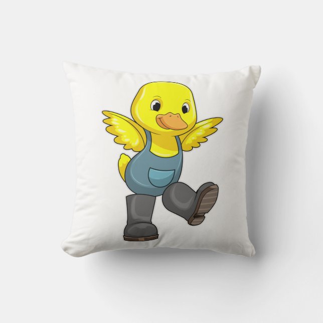 Duck as Farmer with Boots Cushion (Front)
