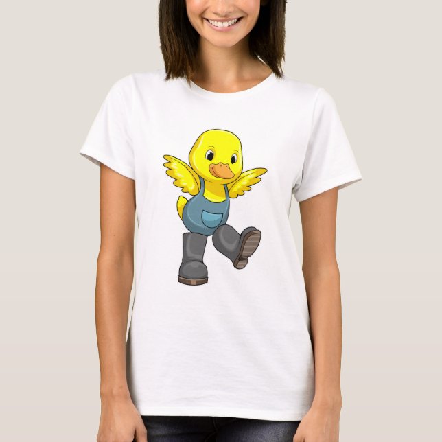 Duck as Farmer with Boots T-Shirt (Front)